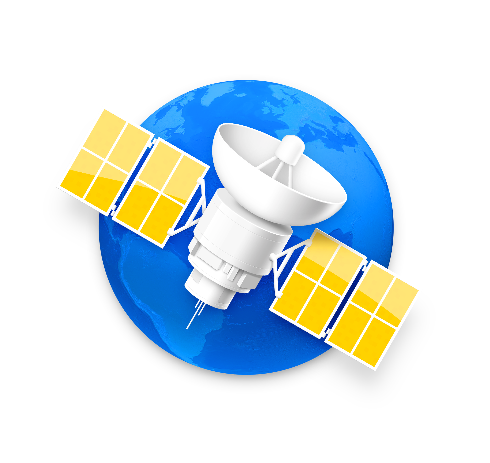 New NetNewsWire icon, which shows a communications satellite orbiting the Earth.